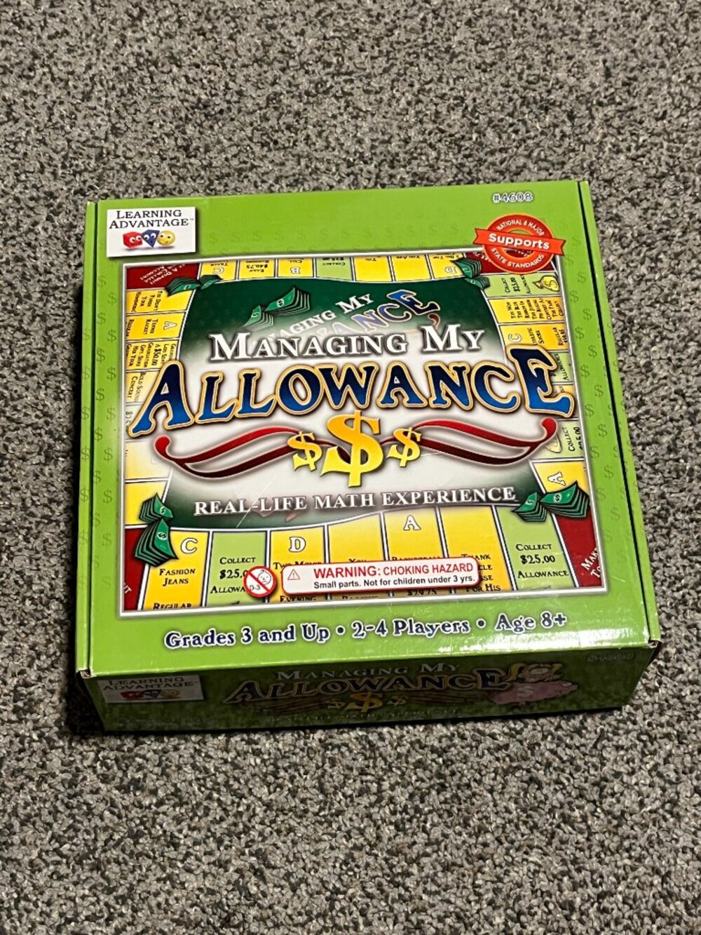 Learning Advantage MANAGING MY ALLOWANCE Real Life Math Experience Game Board
